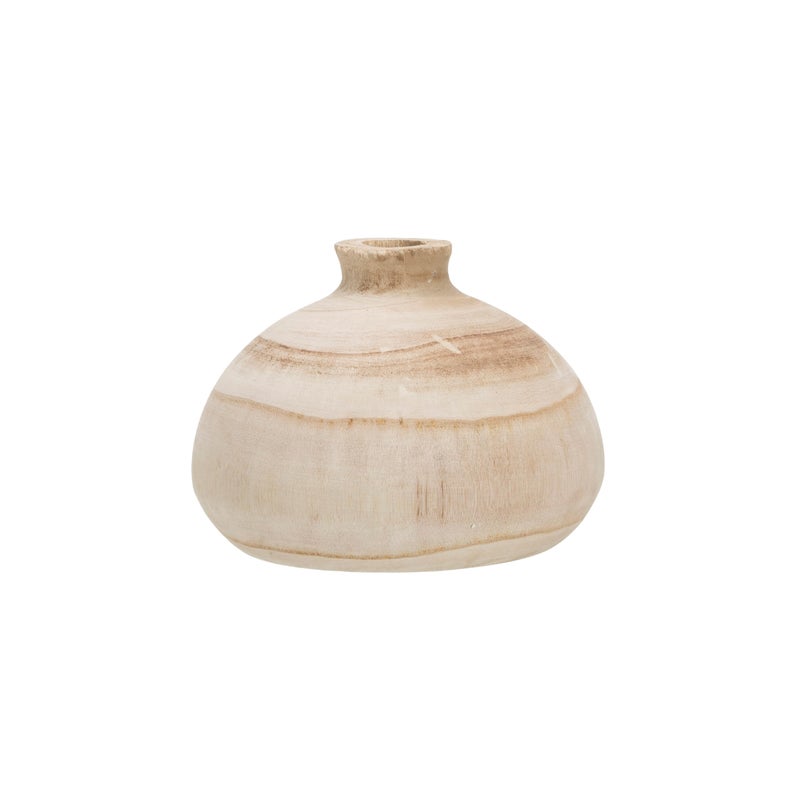 Creative Co-Op Small Paulownia Wood Vase (Each one Will Vary) - Image 4